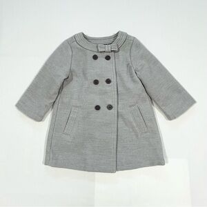 OshKosh B`gosh Peacoat 18 Months Double Breasted Bow Lined Royal Potret Gray